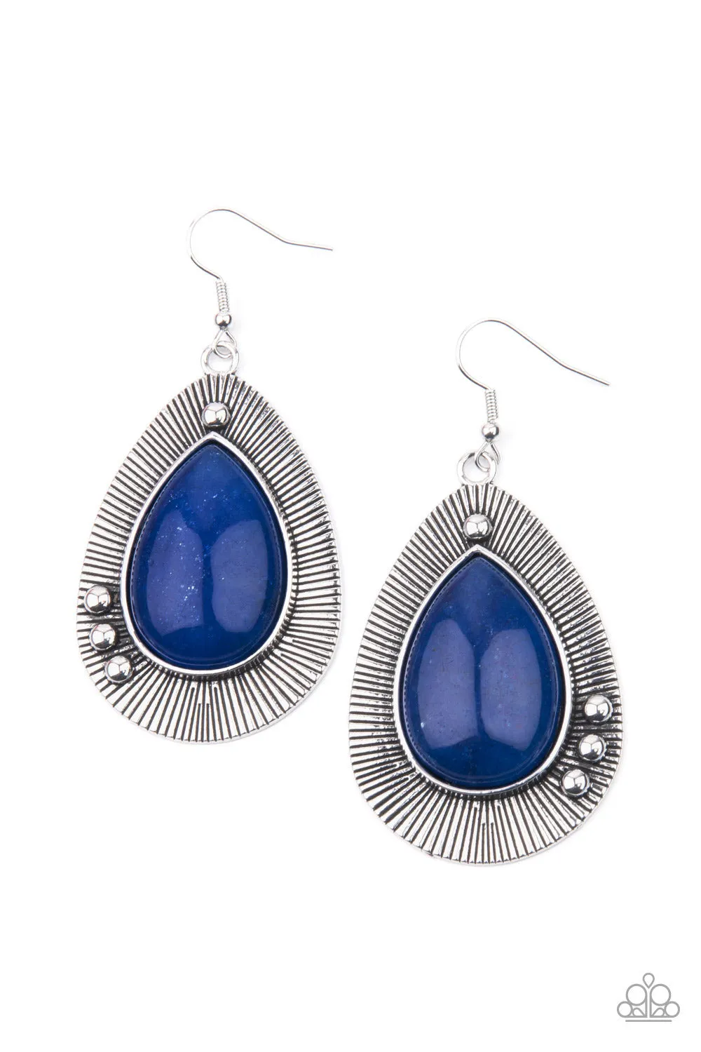 Paparazzi Earrings ~ Western Fantasy - Blue Stone Earring