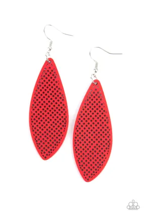 Paparazzi Surf Scene - Red Wood Earrings