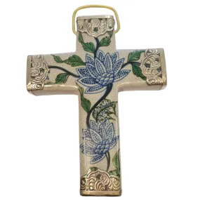 Parisian Garden ceramic metal wall cross