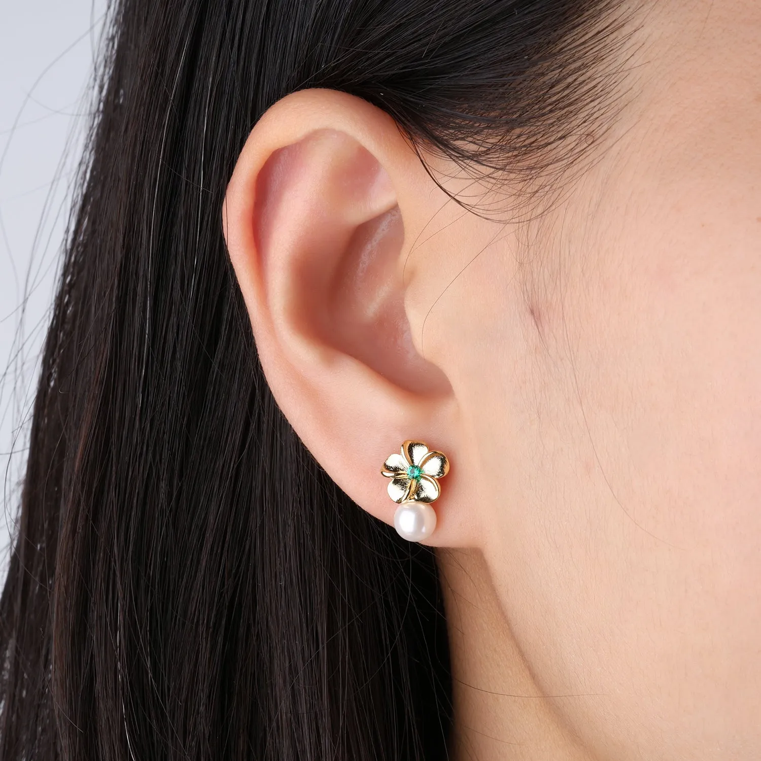 Pearl Flower Studs