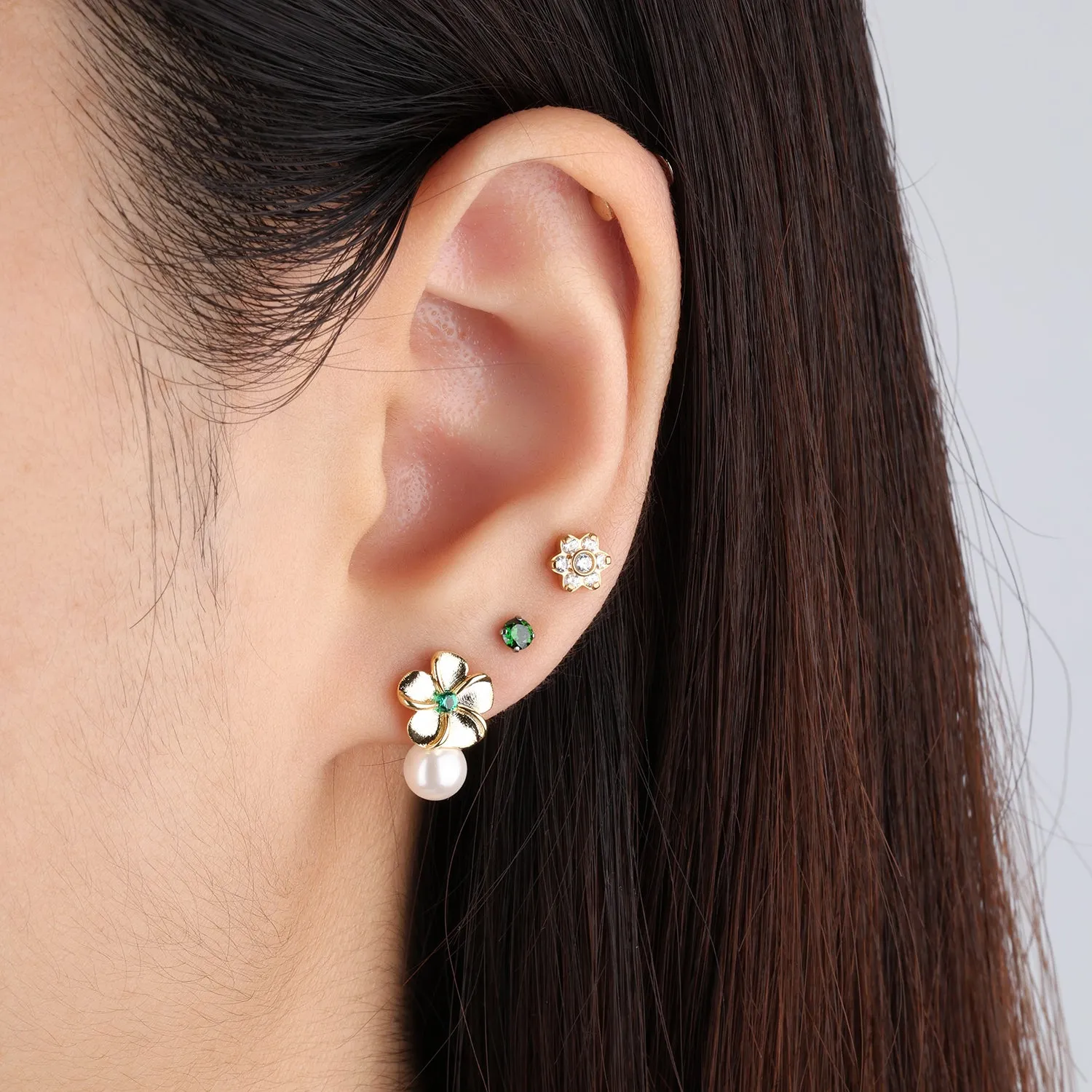 Pearl Flower Studs