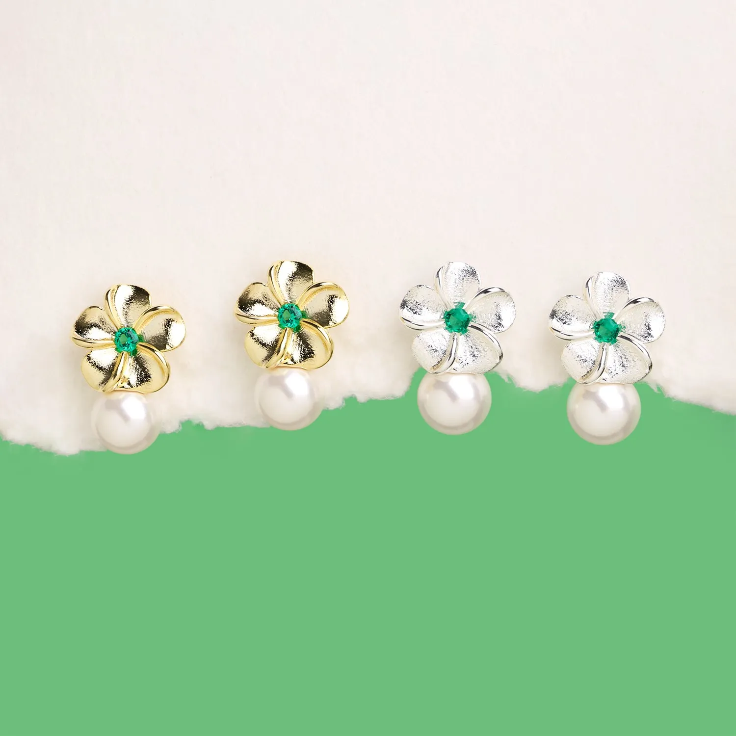 Pearl Flower Studs