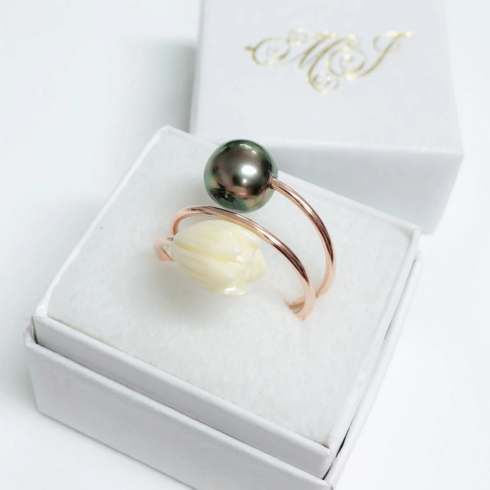 Pikake ring - tahitian pearl (R202)