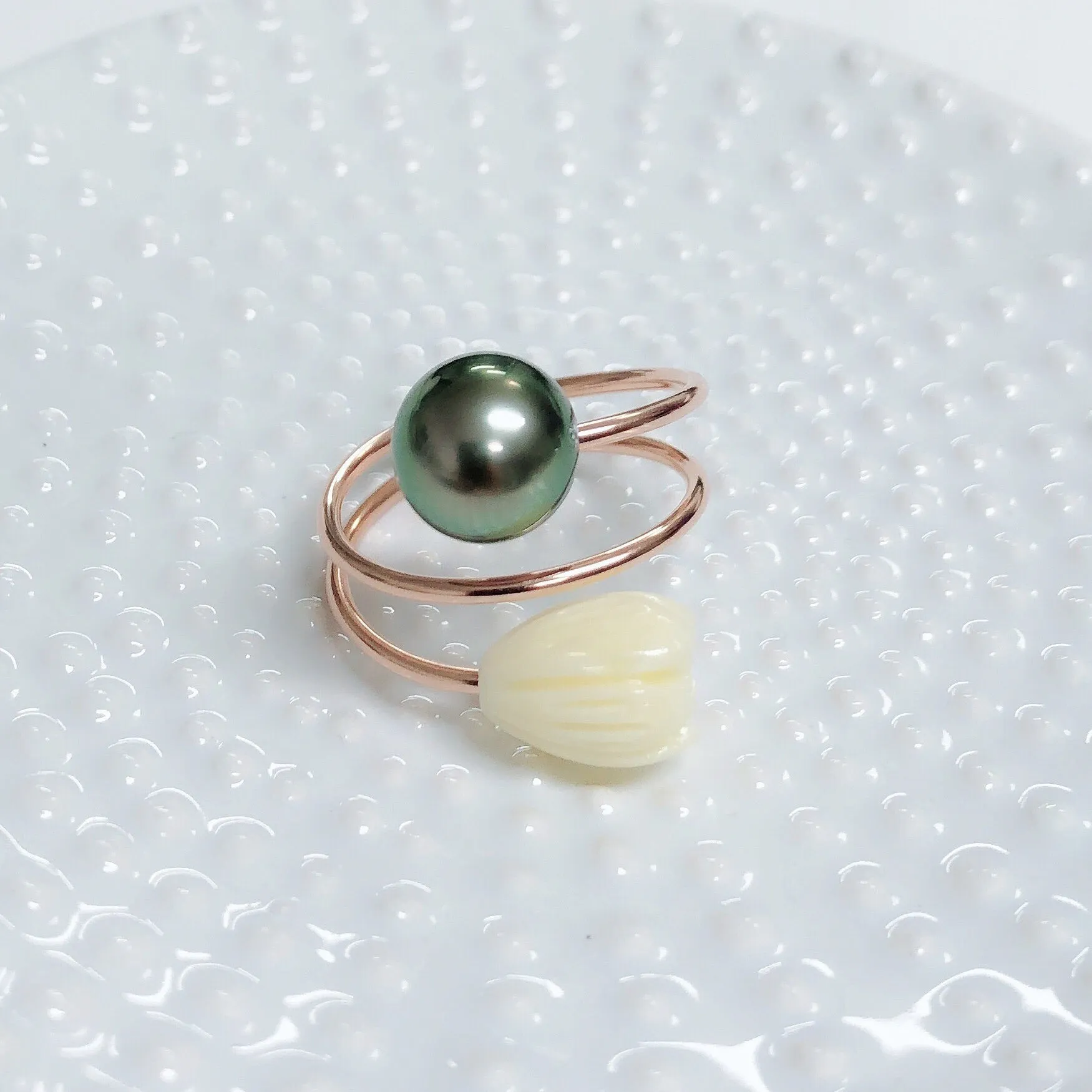 Pikake ring - tahitian pearl (R202)