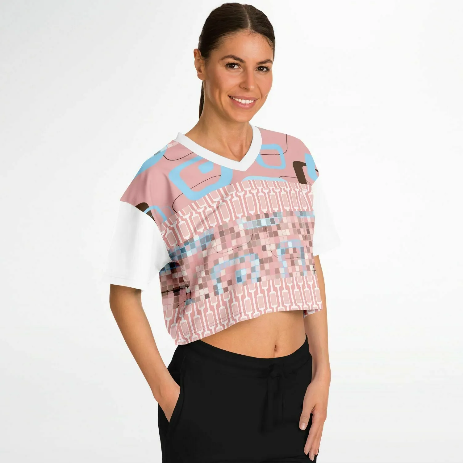 Pink Geo Crop Jersey