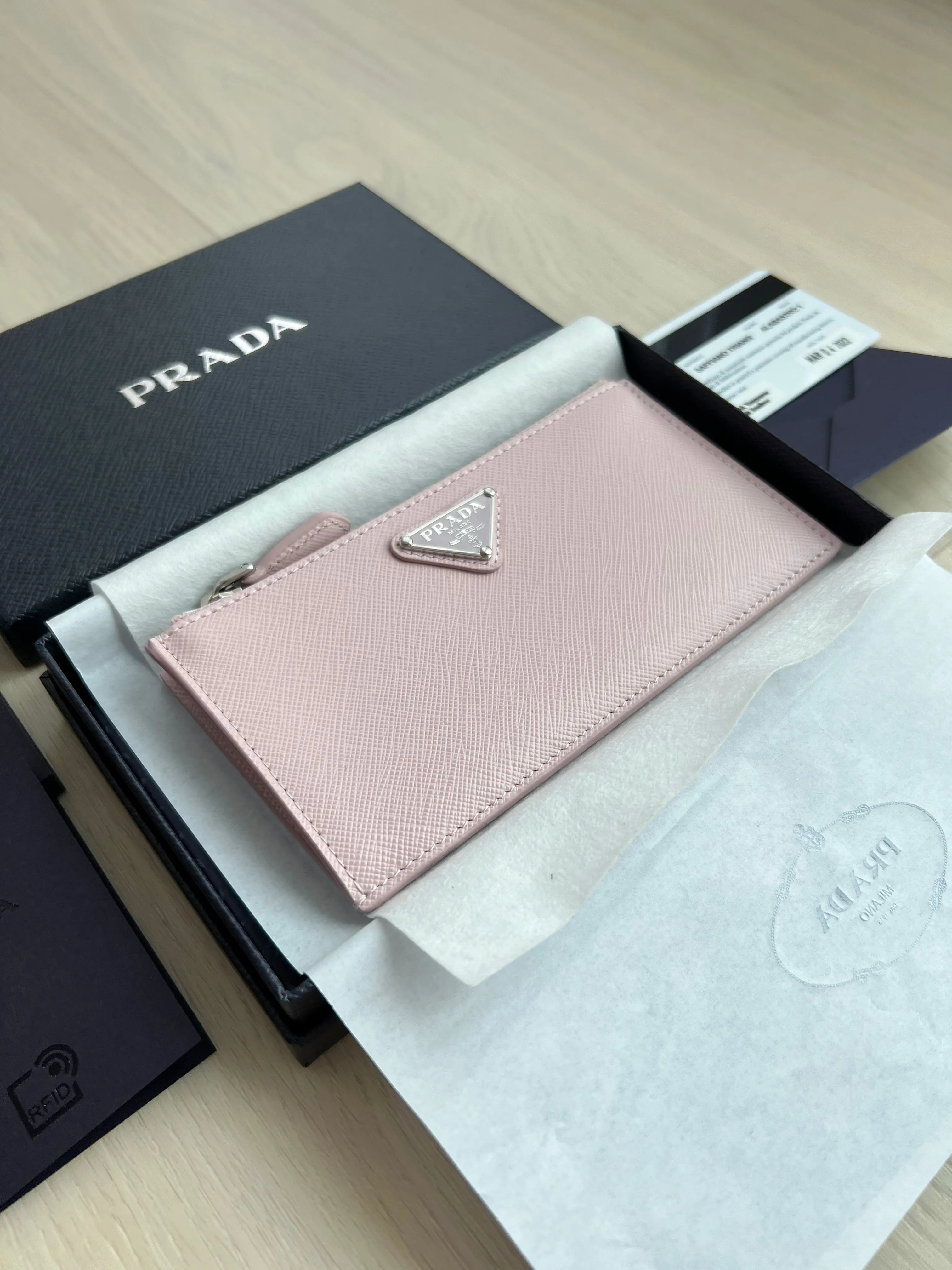 Prada Saffiano Card Holder Zip