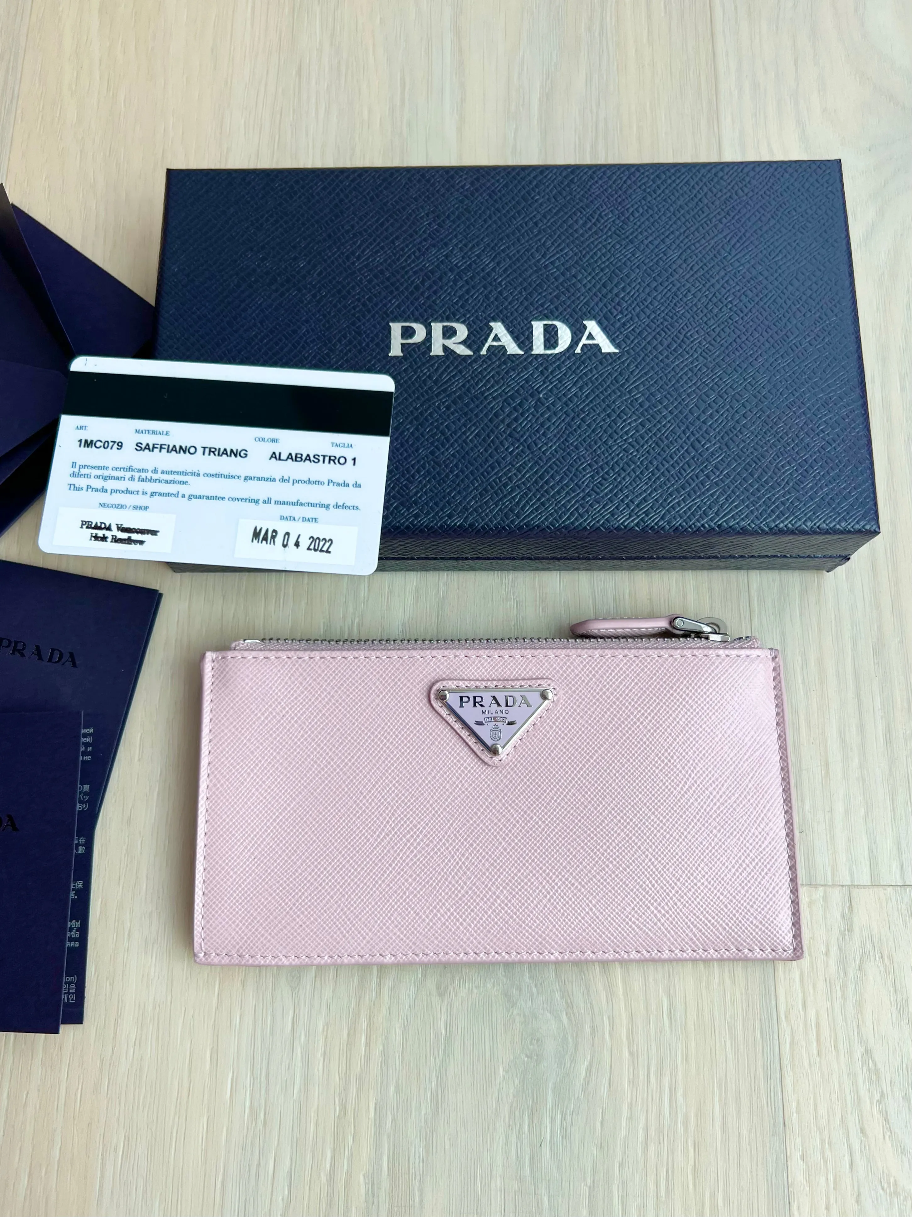 Prada Saffiano Card Holder Zip