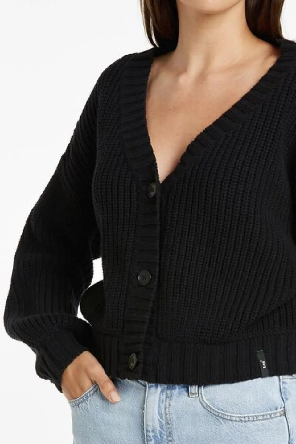 Prime LS Black Knit Cardi