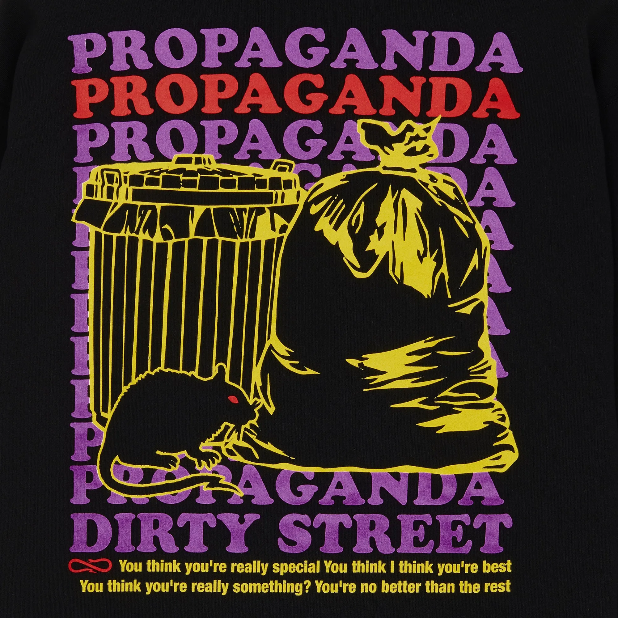 Propaganda sweatshirt with hood and kangaroo pocket Trash Hoodie 22FWPRFE758-01 black