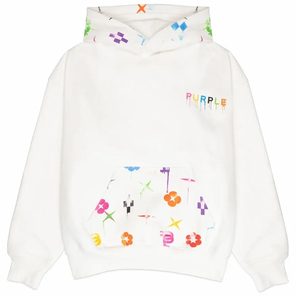 Purple Brand Hwt Fleece Po Paint Monogram Hoodie (Off White) P401-HCMP124