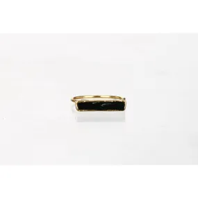 Raw Black Tourmaline Bar Ring