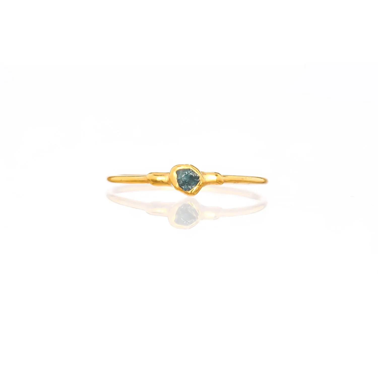 Raw Blue Diamond Ring