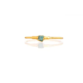 Raw Blue Diamond Ring