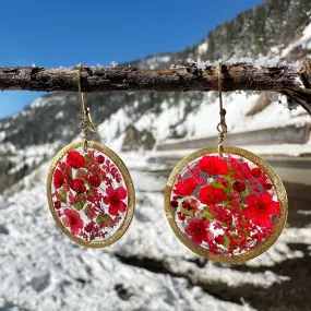 Red Botanical Garden Earrings - BG 134