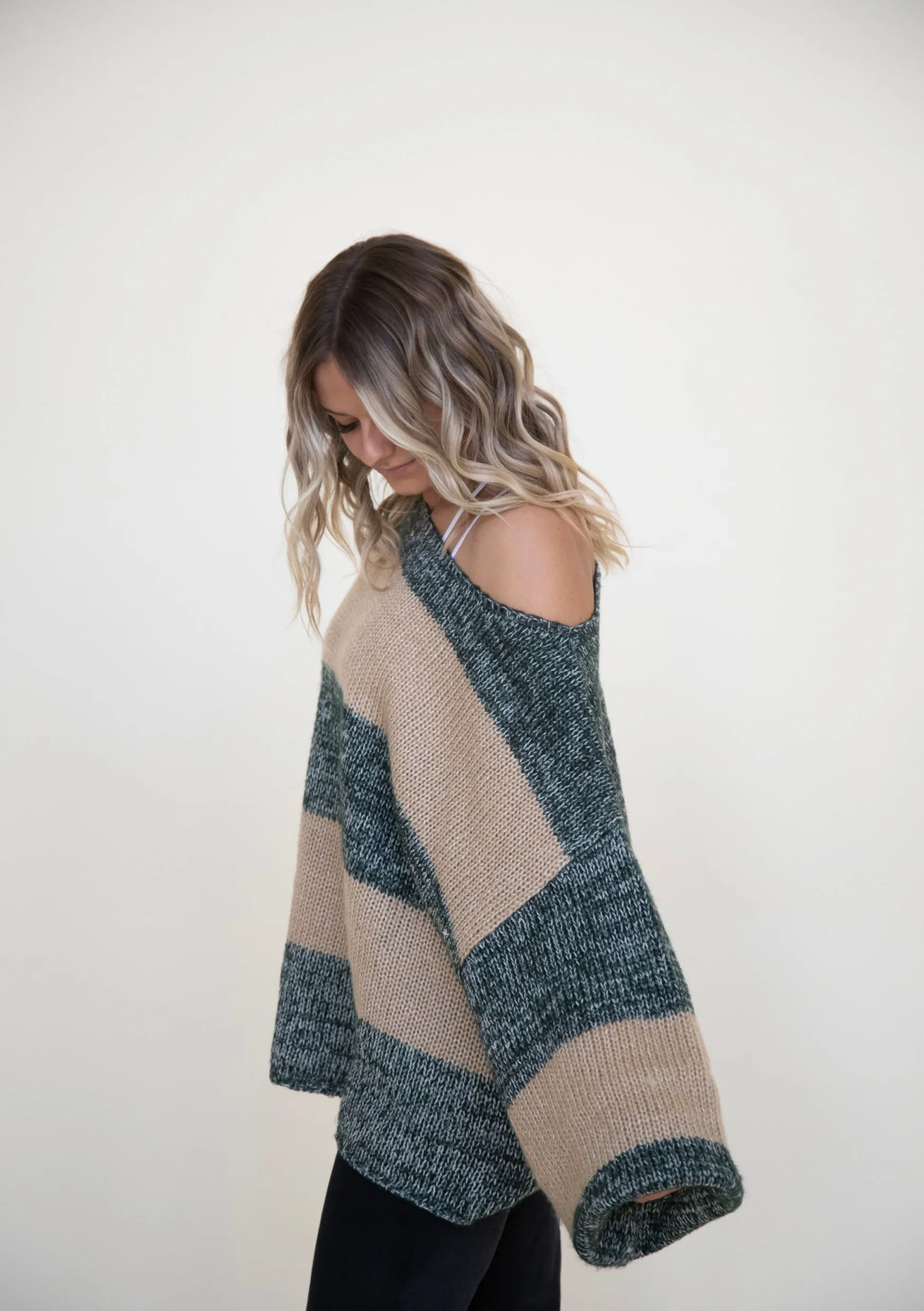 Relaxed Fit Oversized Sweater In Green