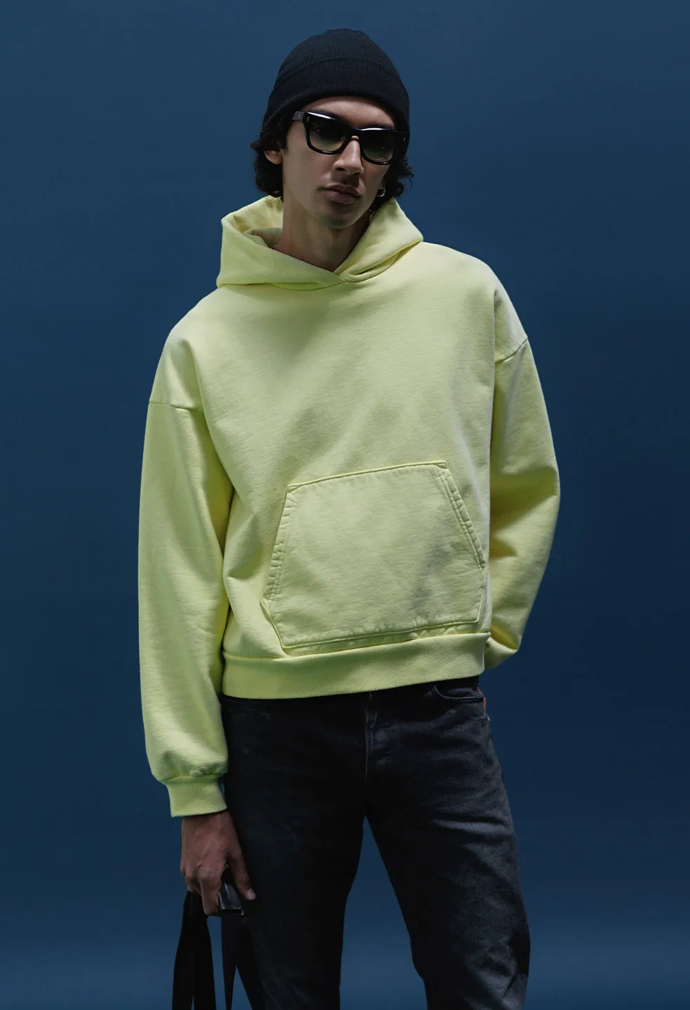 Replica Oversized Cropped Hoodie / Lemon