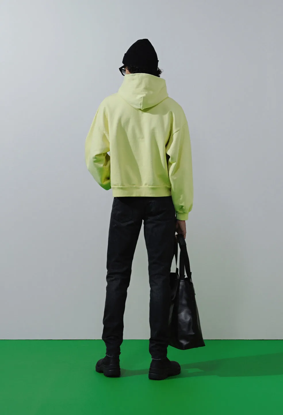 Replica Oversized Cropped Hoodie / Lemon