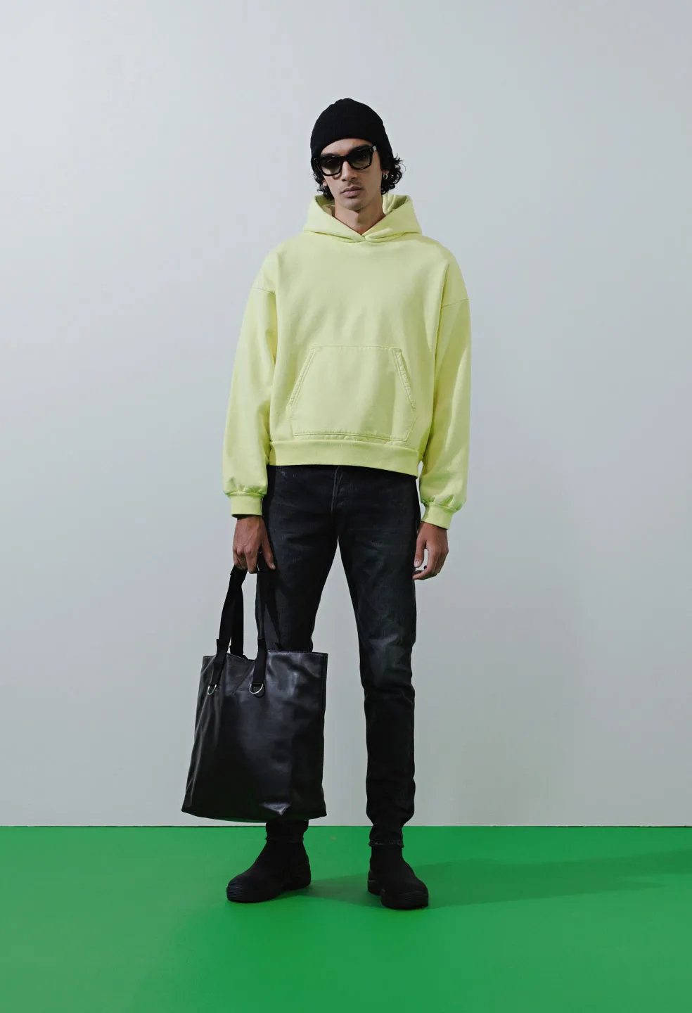 Replica Oversized Cropped Hoodie / Lemon