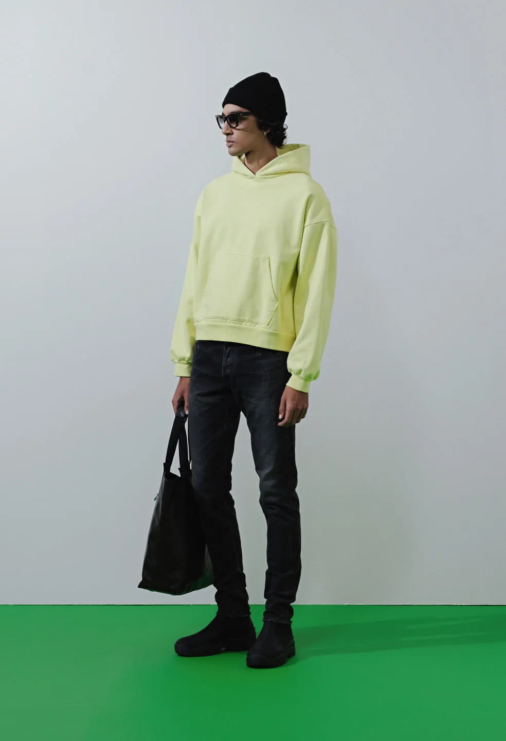 Replica Oversized Cropped Hoodie / Lemon