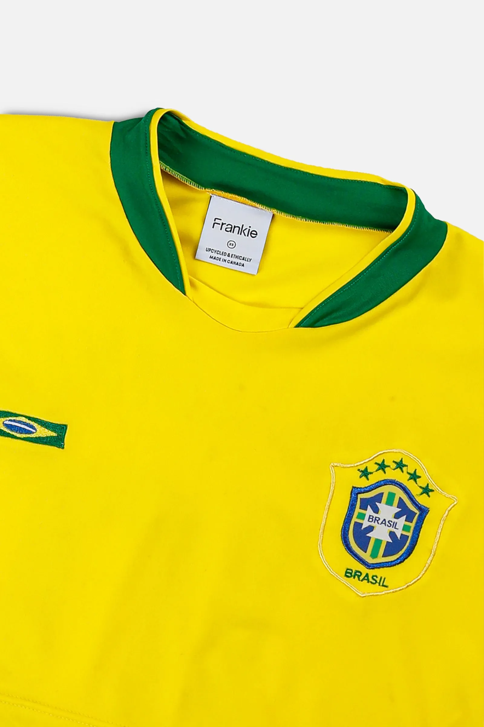 Rework Crop Brazil Soccer Jersey - XS