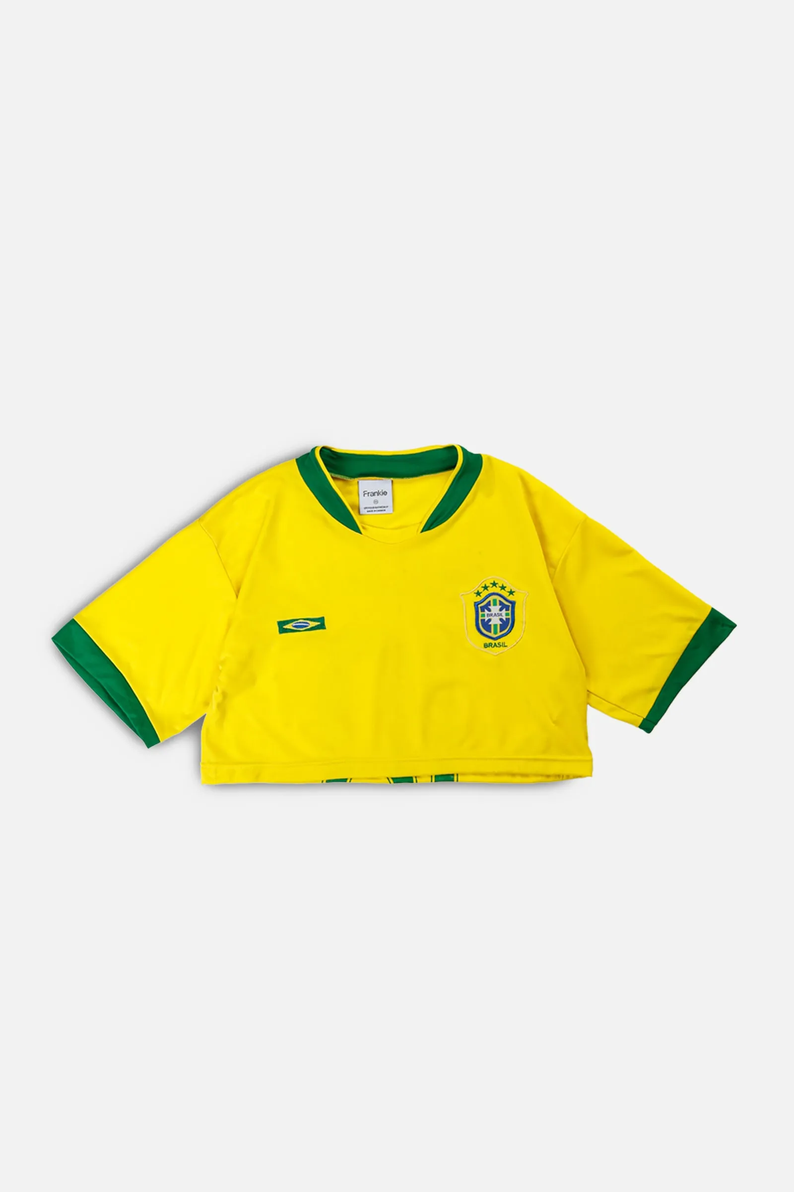 Rework Crop Brazil Soccer Jersey - XS