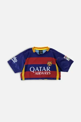 Rework Micro Crop Barcelona Soccer Jersey - XS