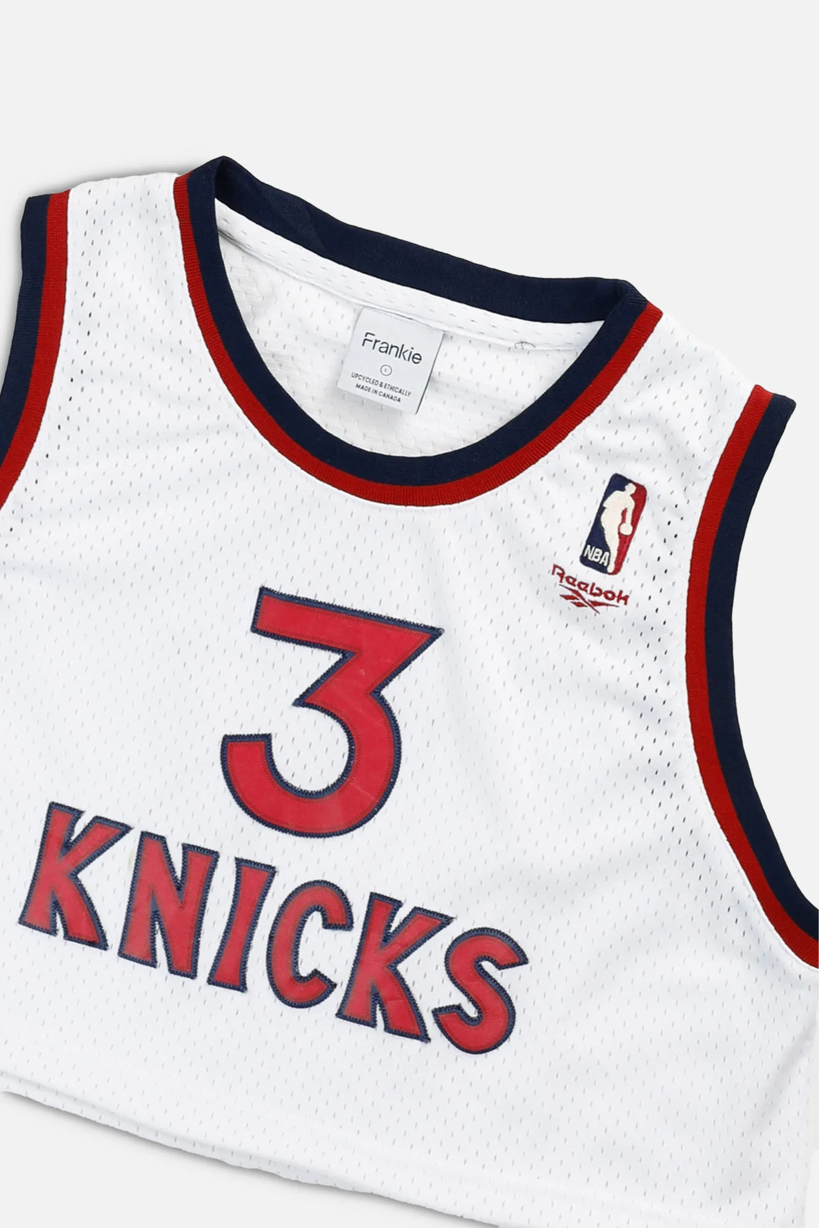 Rework NY Knicks NBA Crop Jersey - L