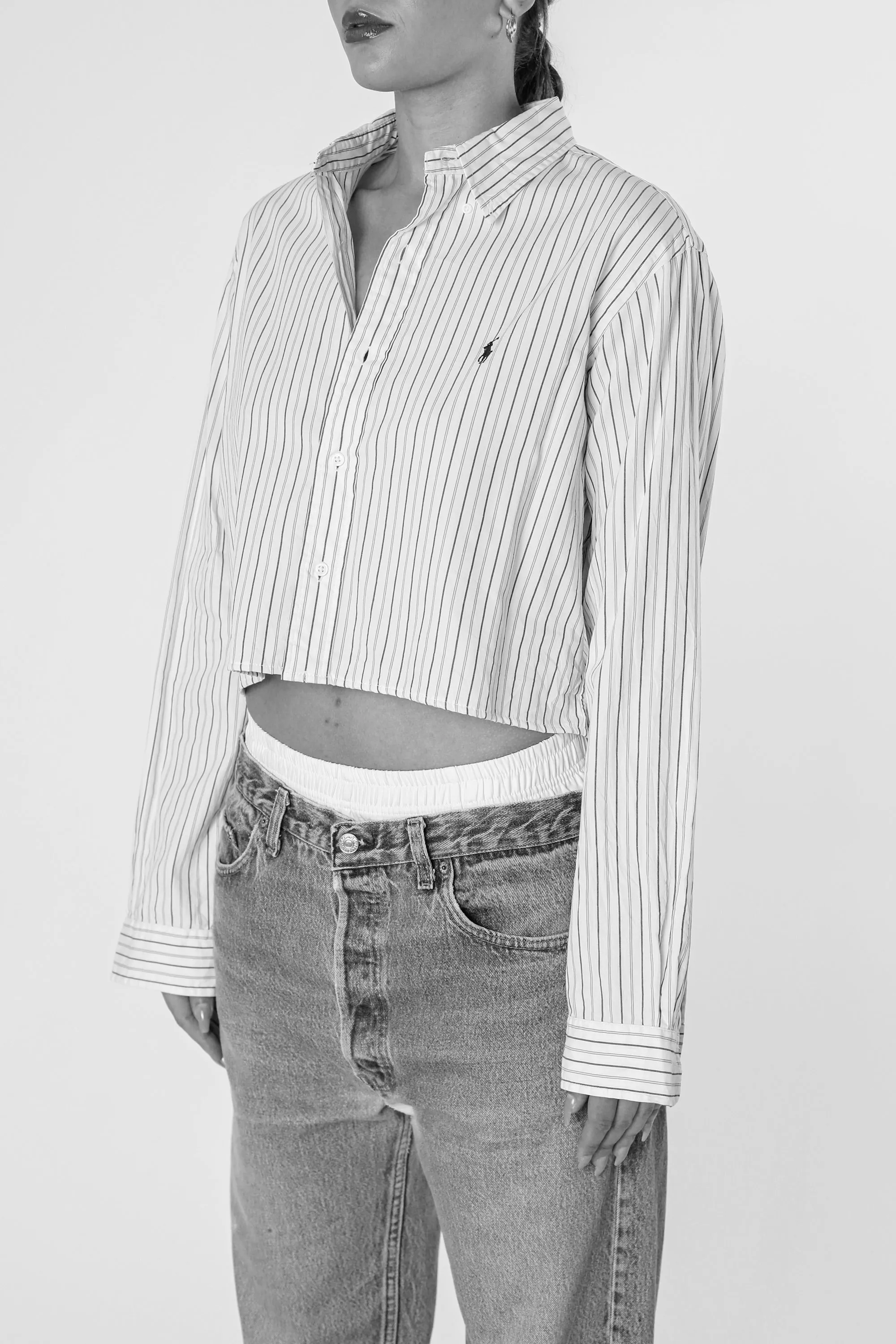 Rework Oxford Crop Shirt - XXL