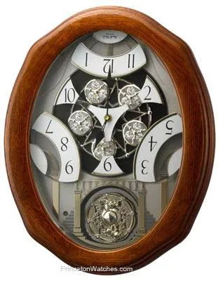 Rhythm Clocks Joyful Glory Magic Motion Musical Clock - 30 Songs - Wooden Case