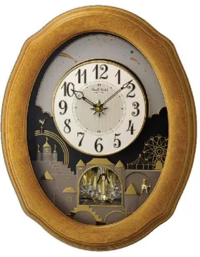 Rhythm Timecracker Golden Oak II Magic Motion Wall Clock with Oak Wood Case