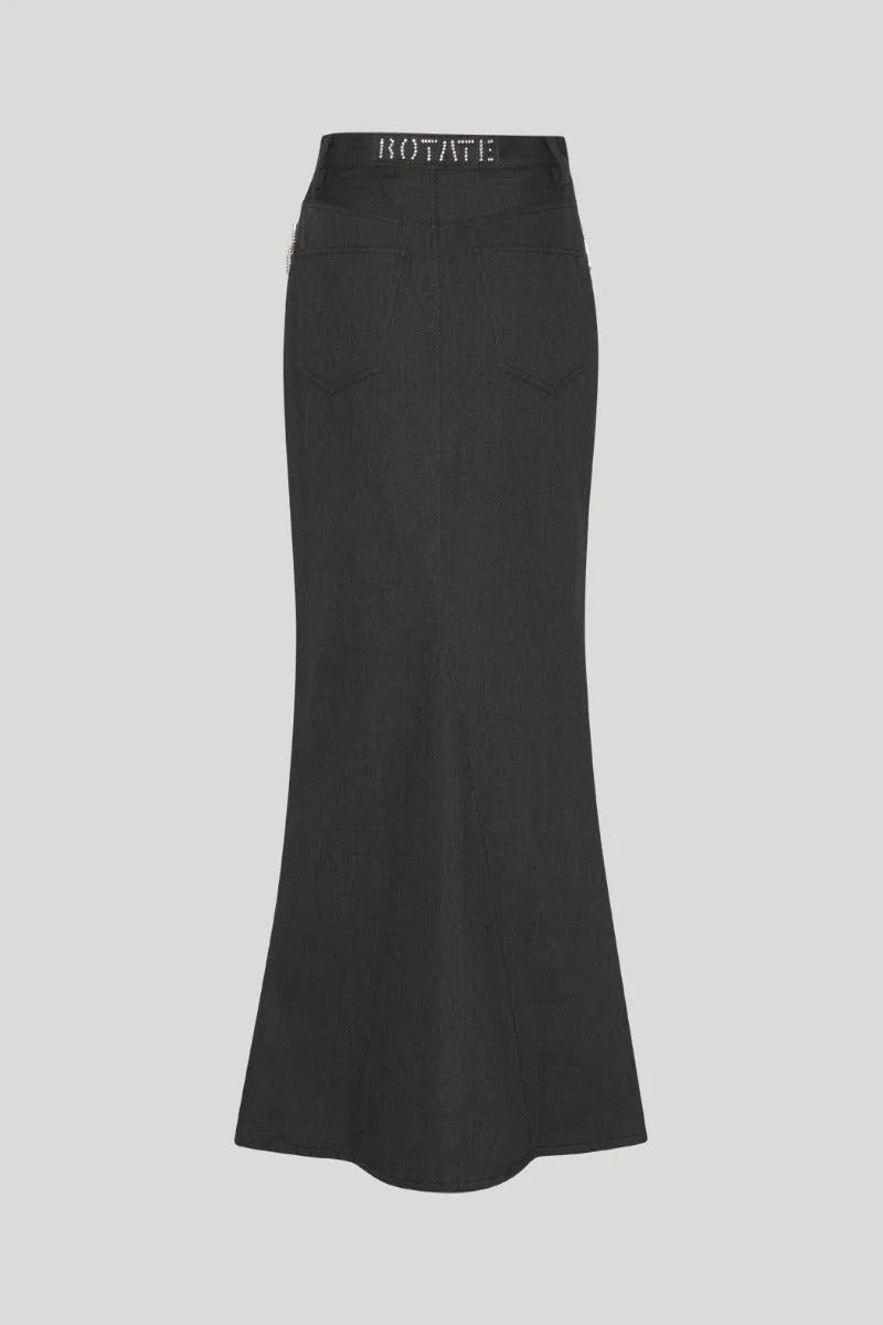 Rotate - Twill Maxi Skirt - Black