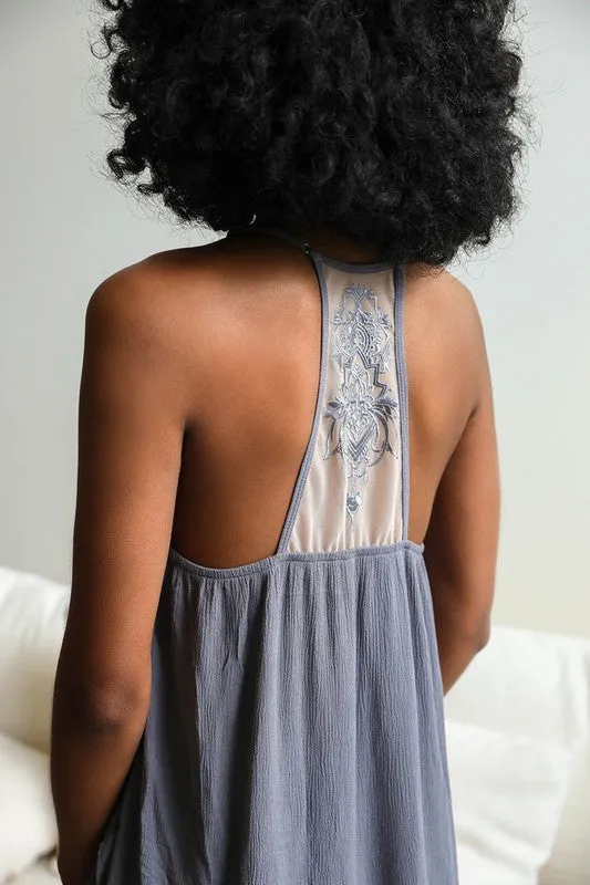 Ruffled Trim Slip Dress