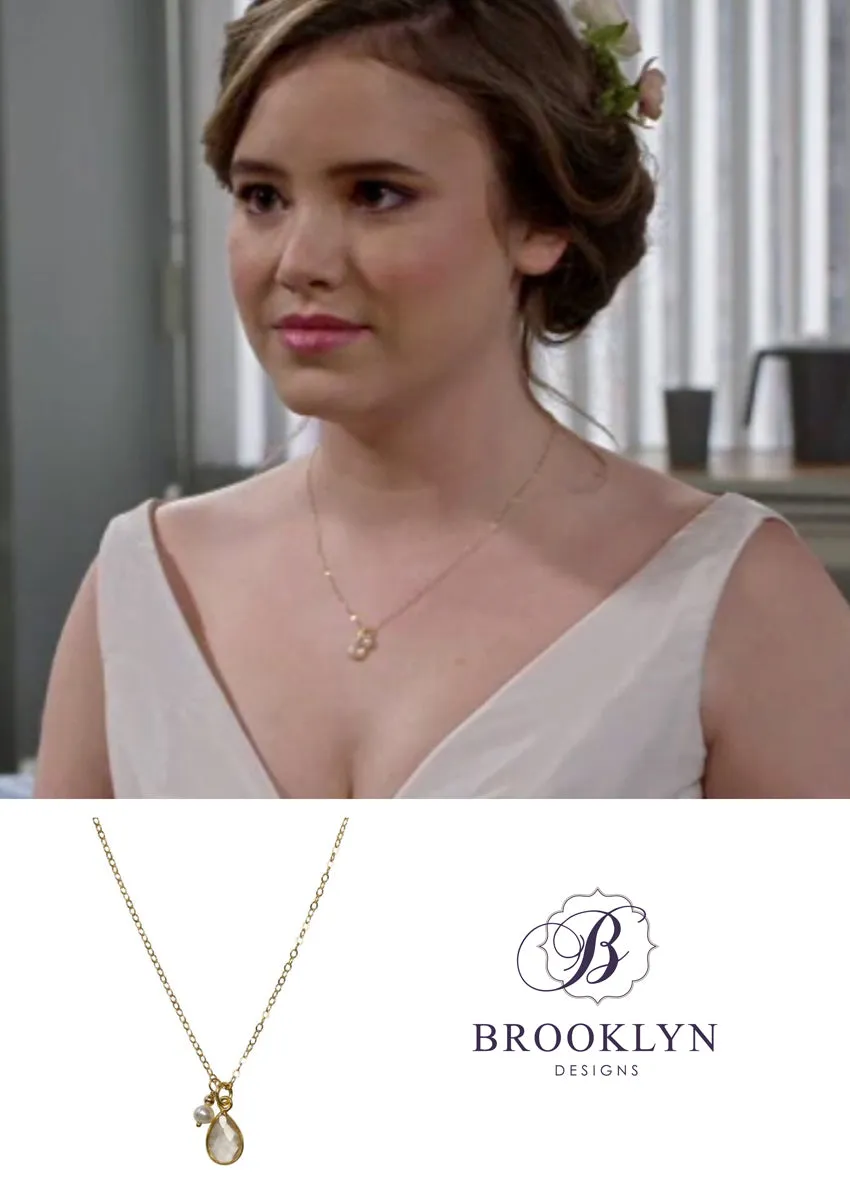 SALE Ellington Crystal Quartz Gold Necklace *As Seen On Kevin Can Wait*