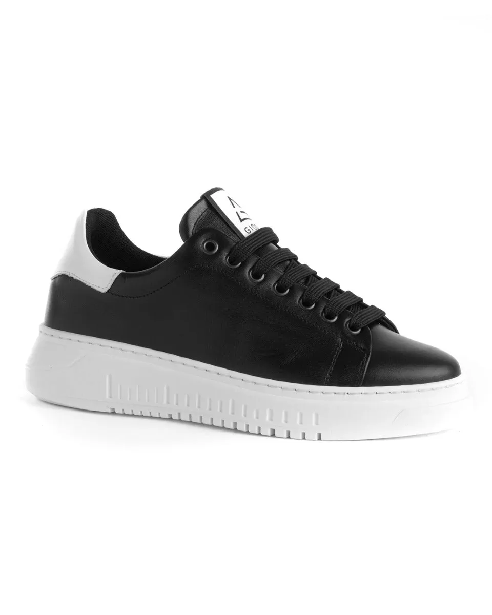 Scarpe Uomo Sneakers Ecopelle Nere Basic Casual Eleganti Sportive GIOSAL-S1189A