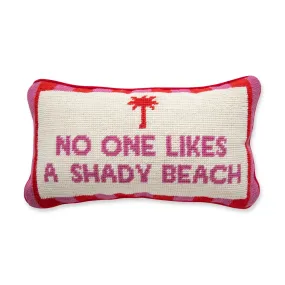 Shady Beach Needlepoint Pillow