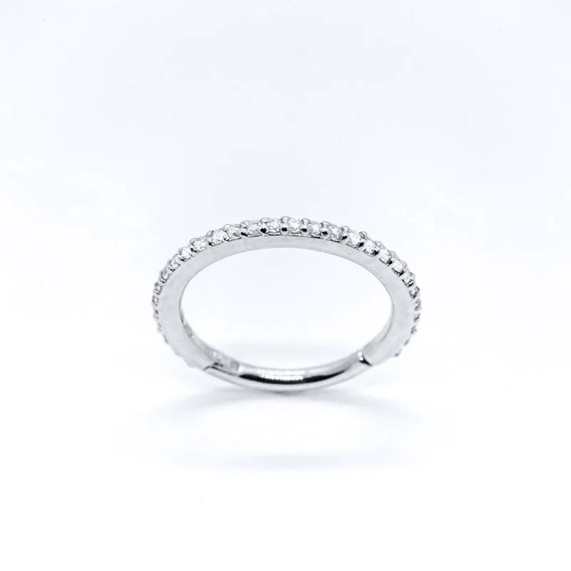 Silver Crystal Stylish Nose Hoop Ring For Women