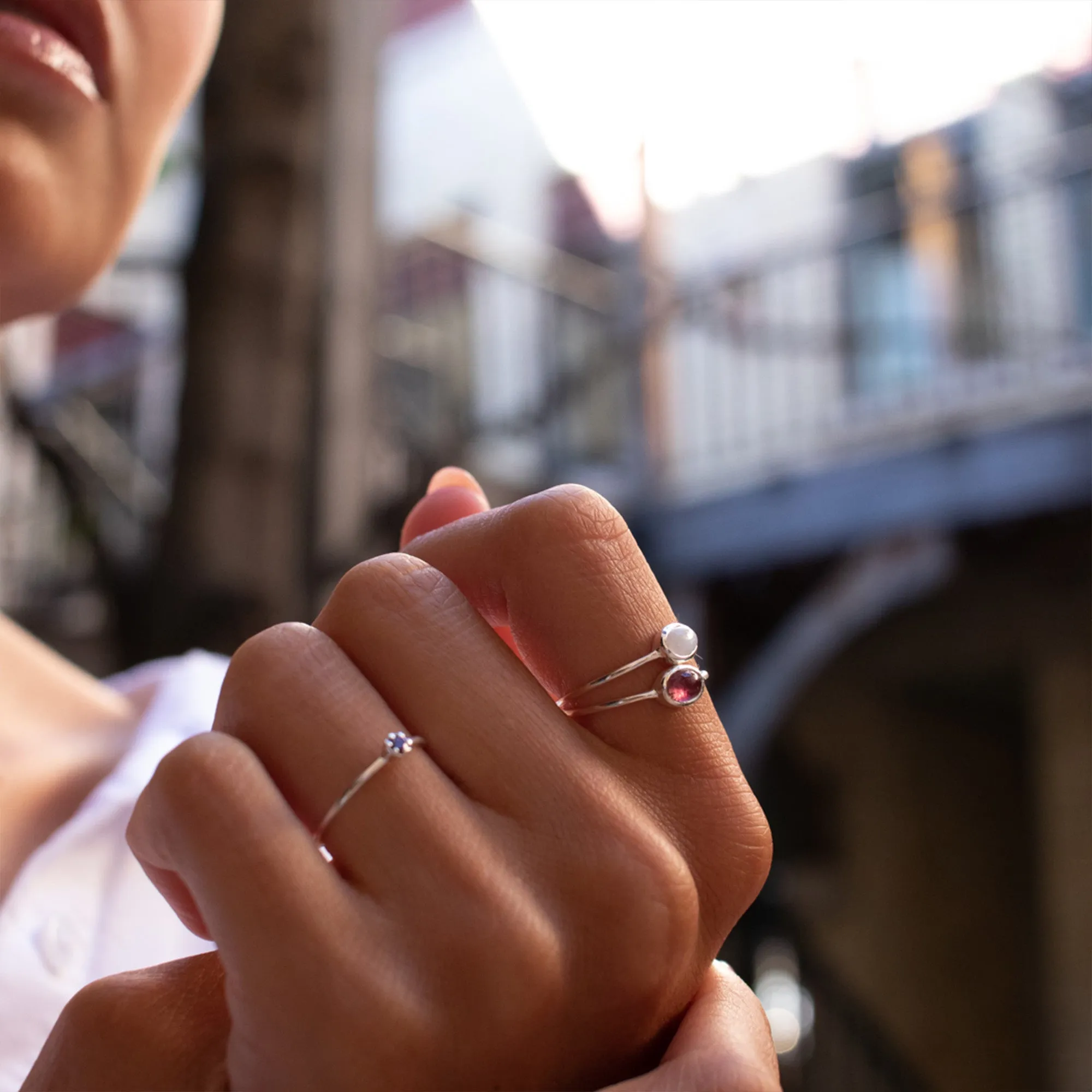 Silver Pink Tourmaline Oval Ring