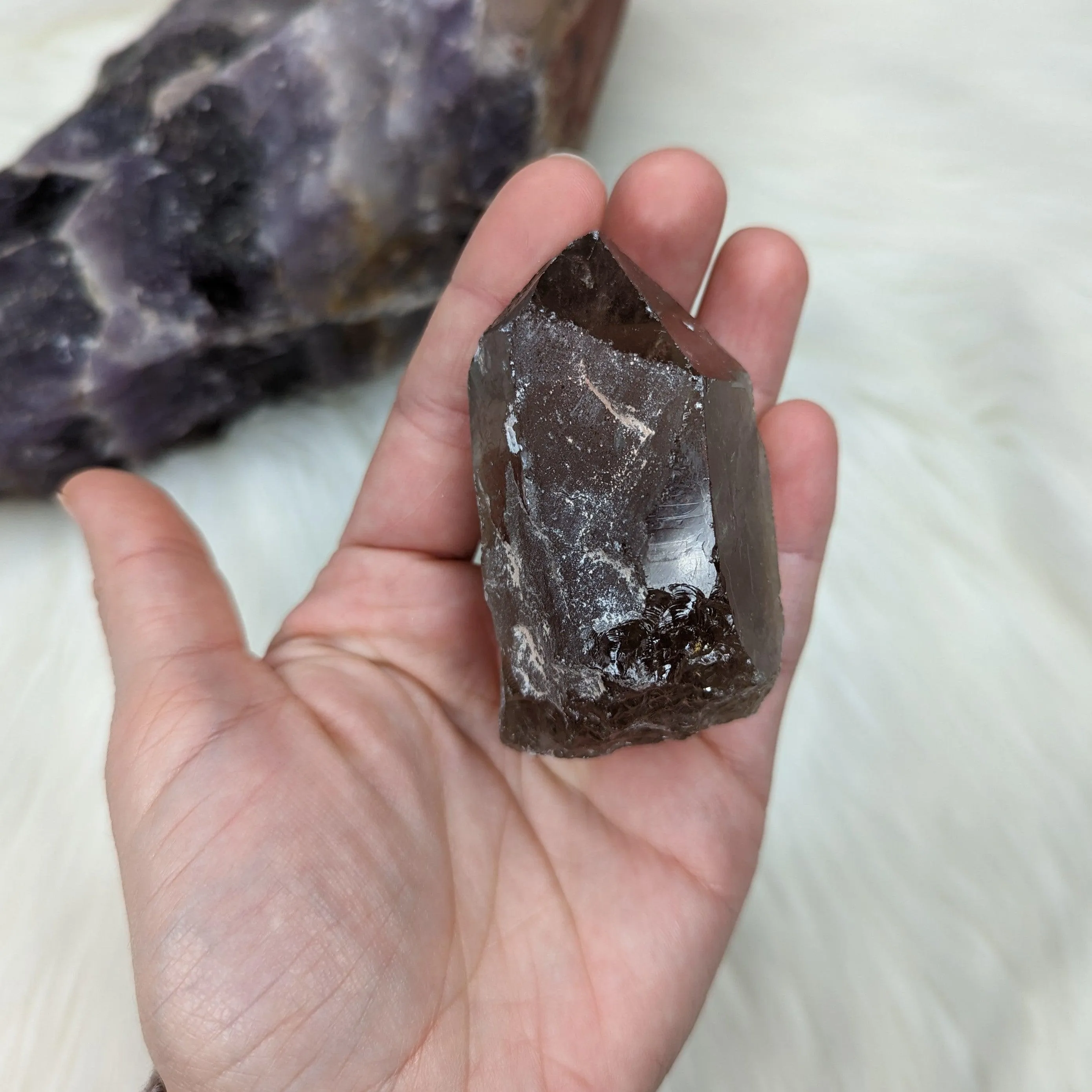 Smoky Quartz Rough Point from Zambia ~Spiritually Stabilizing Point ~