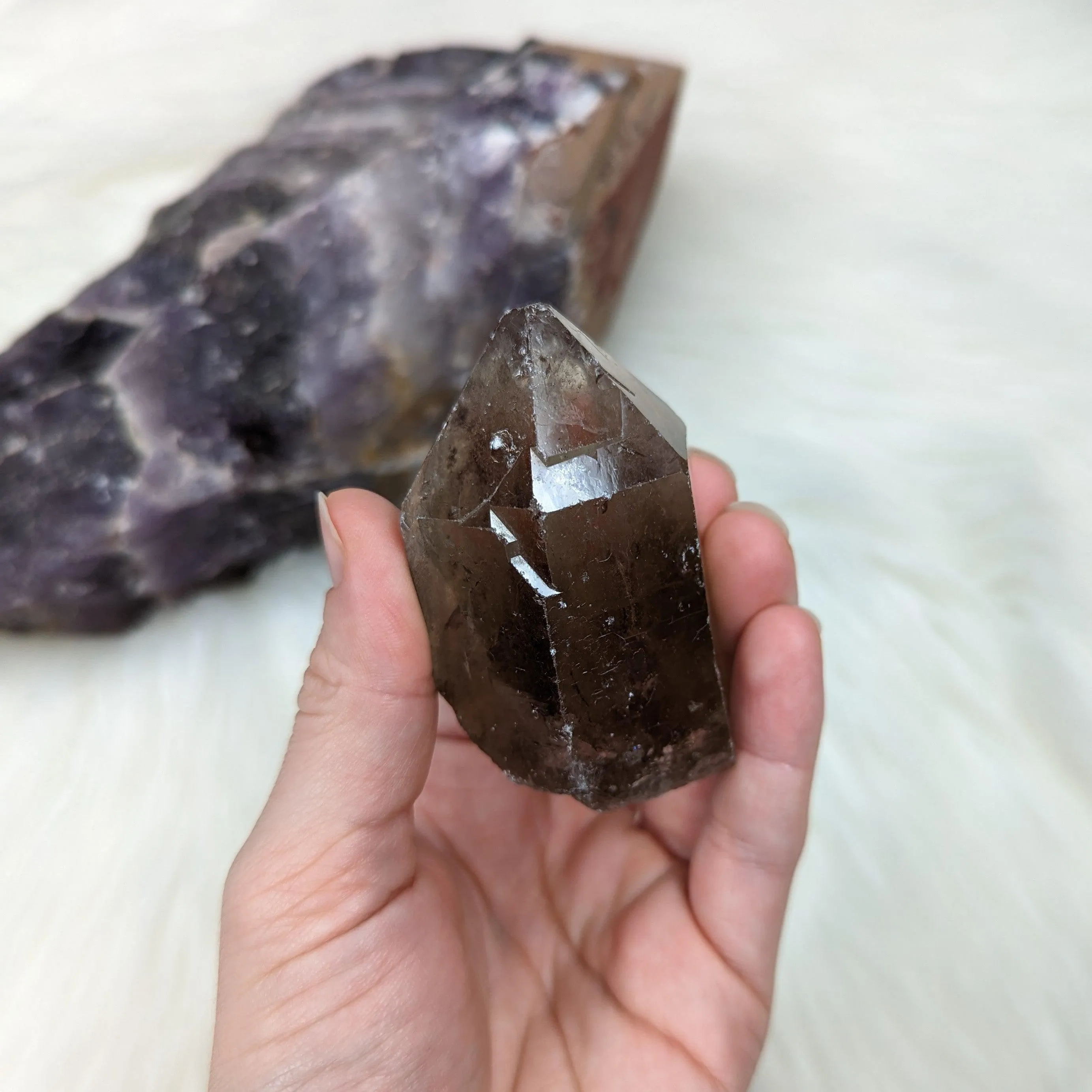 Smoky Quartz Rough Point from Zambia ~Spiritually Stabilizing Point ~