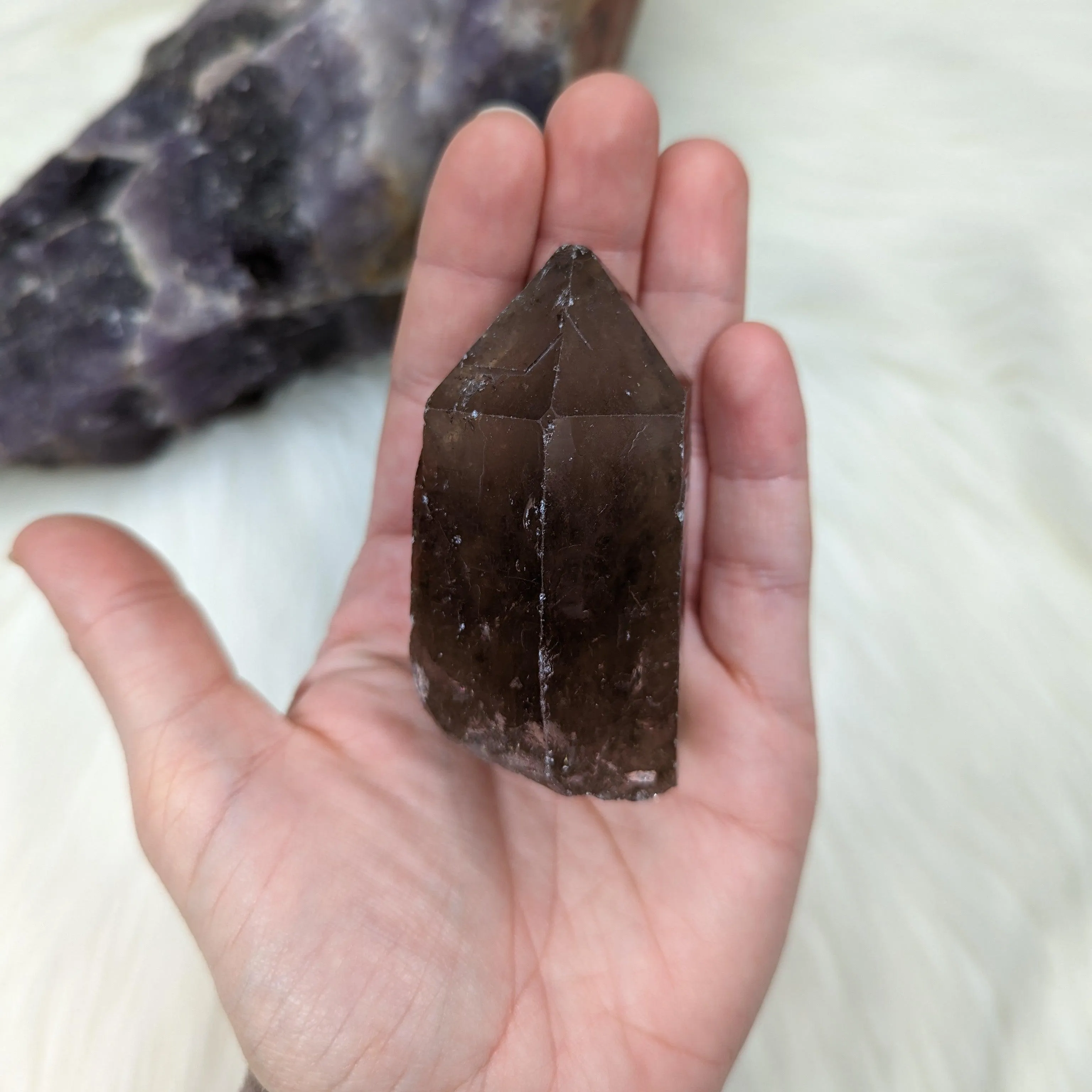 Smoky Quartz Rough Point from Zambia ~Spiritually Stabilizing Point ~