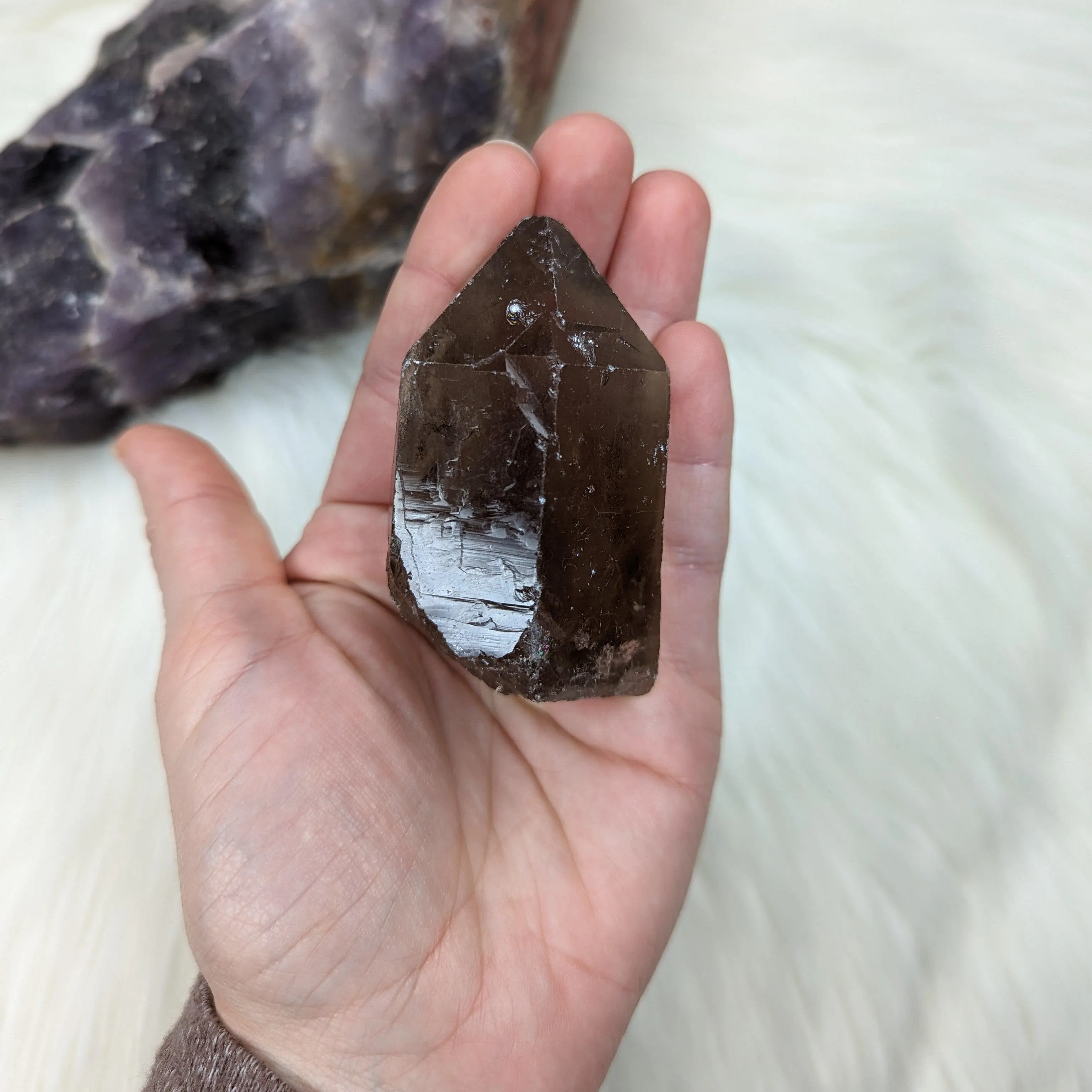 Smoky Quartz Rough Point from Zambia ~Spiritually Stabilizing Point ~