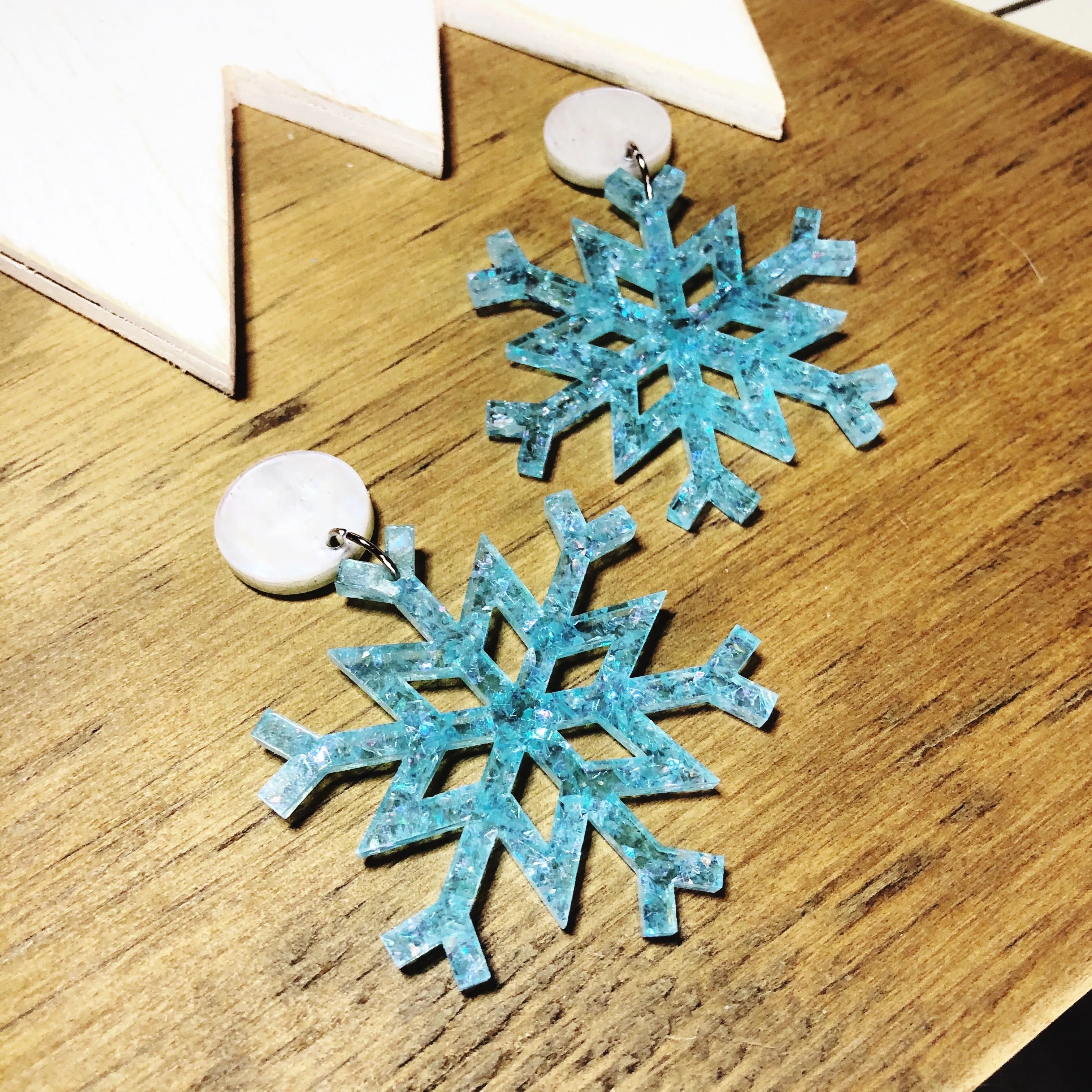 Snowflake Christmas Dangle Earrings