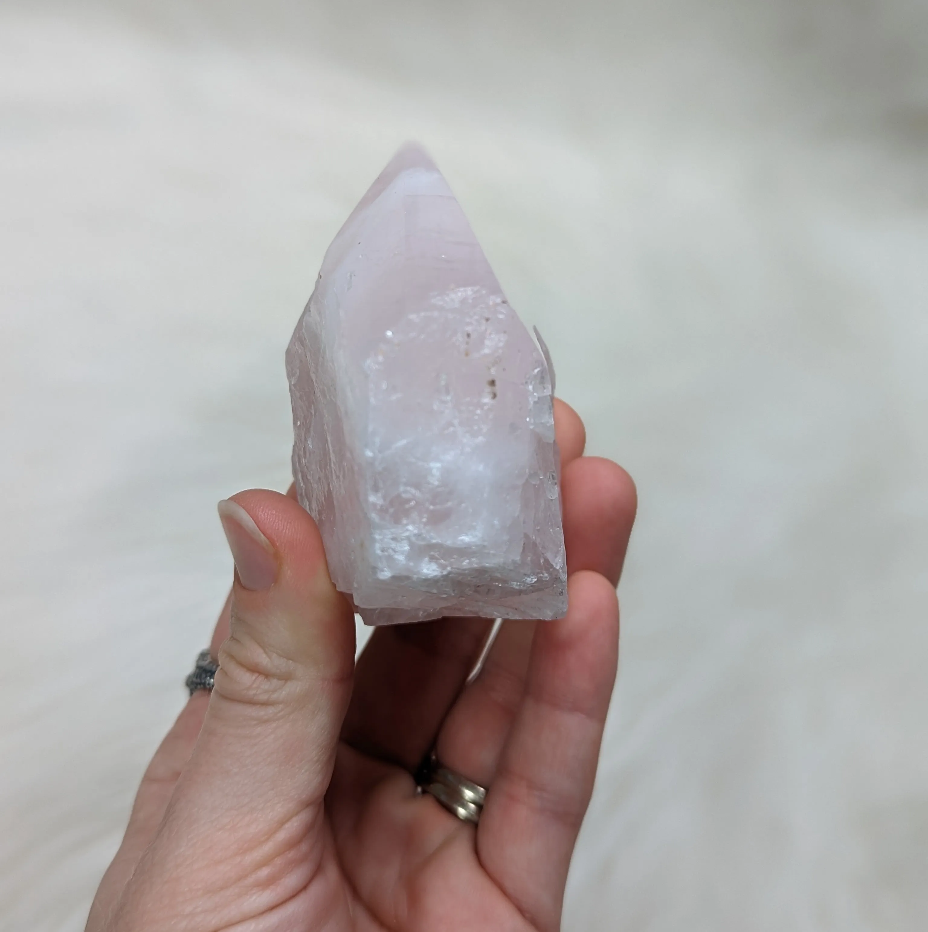 Soft and Loving Rose Quartz Polished Generator Point from Brazil