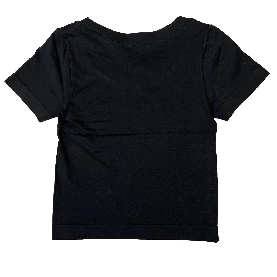 Solid Short Sleeve Crop Top T-Shirt