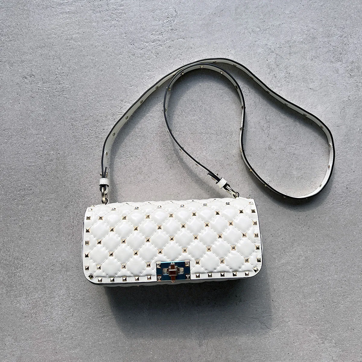 Spike Baguette Bag, Ivory