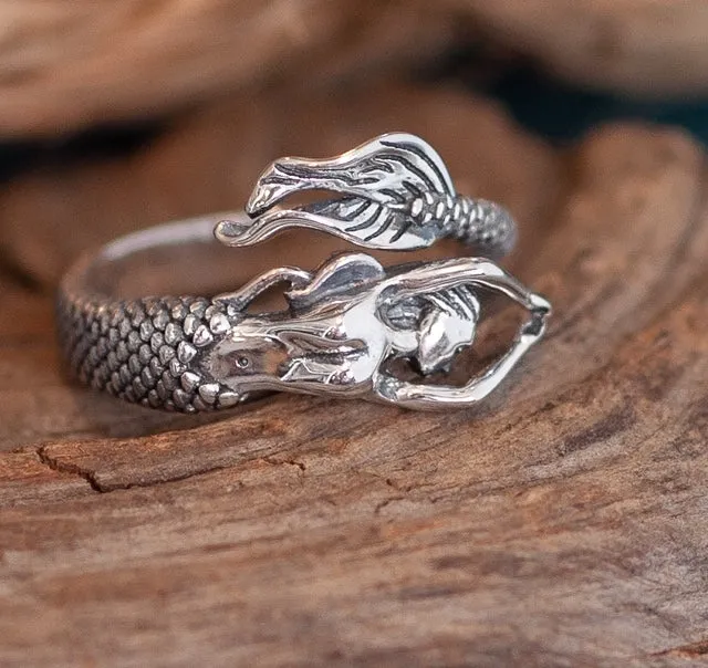 Sterling Mermaid Ring- Adjustable