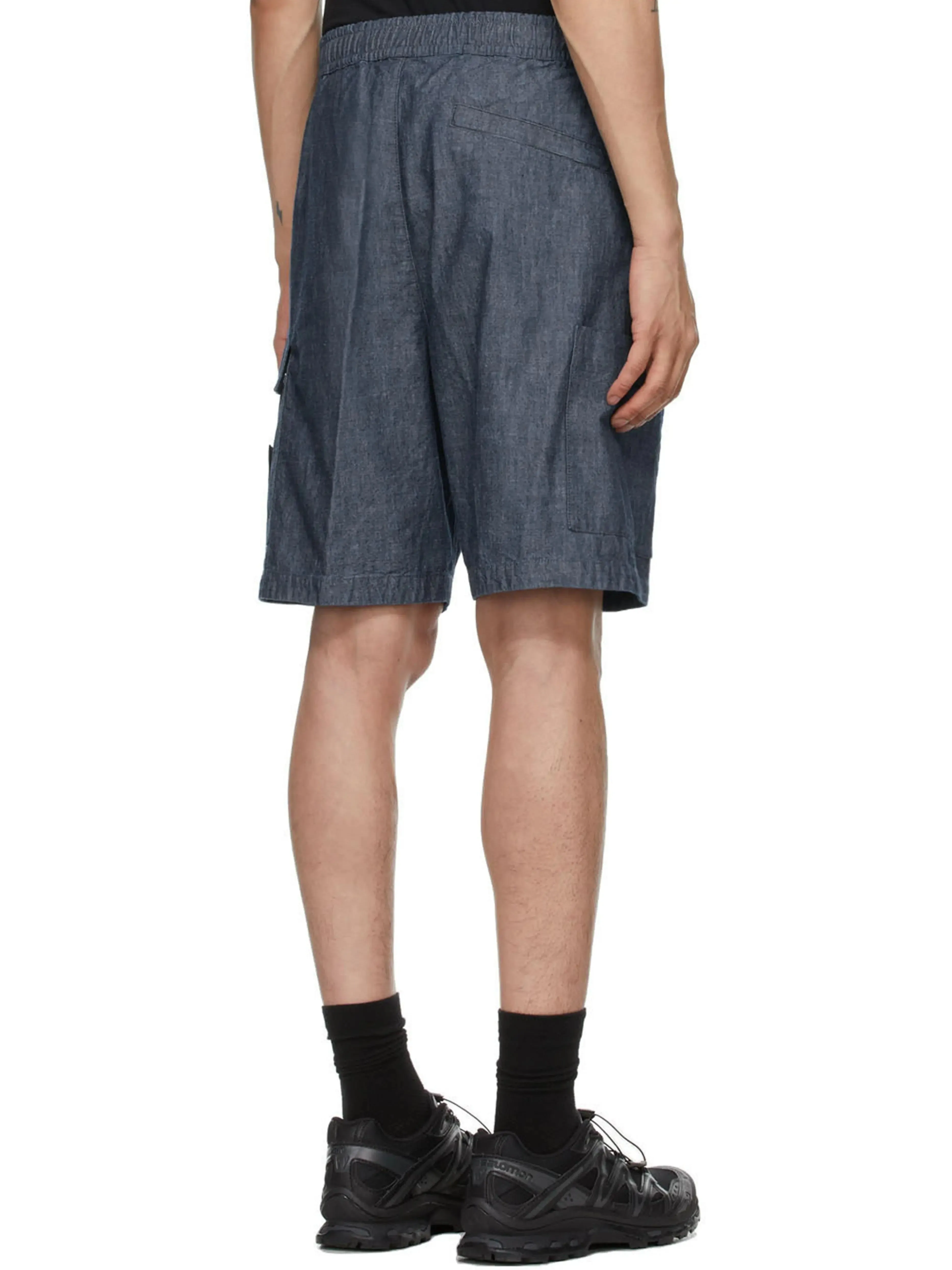 Stone Island Blue Chambray Cargo Shorts