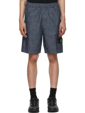 Stone Island Blue Chambray Cargo Shorts