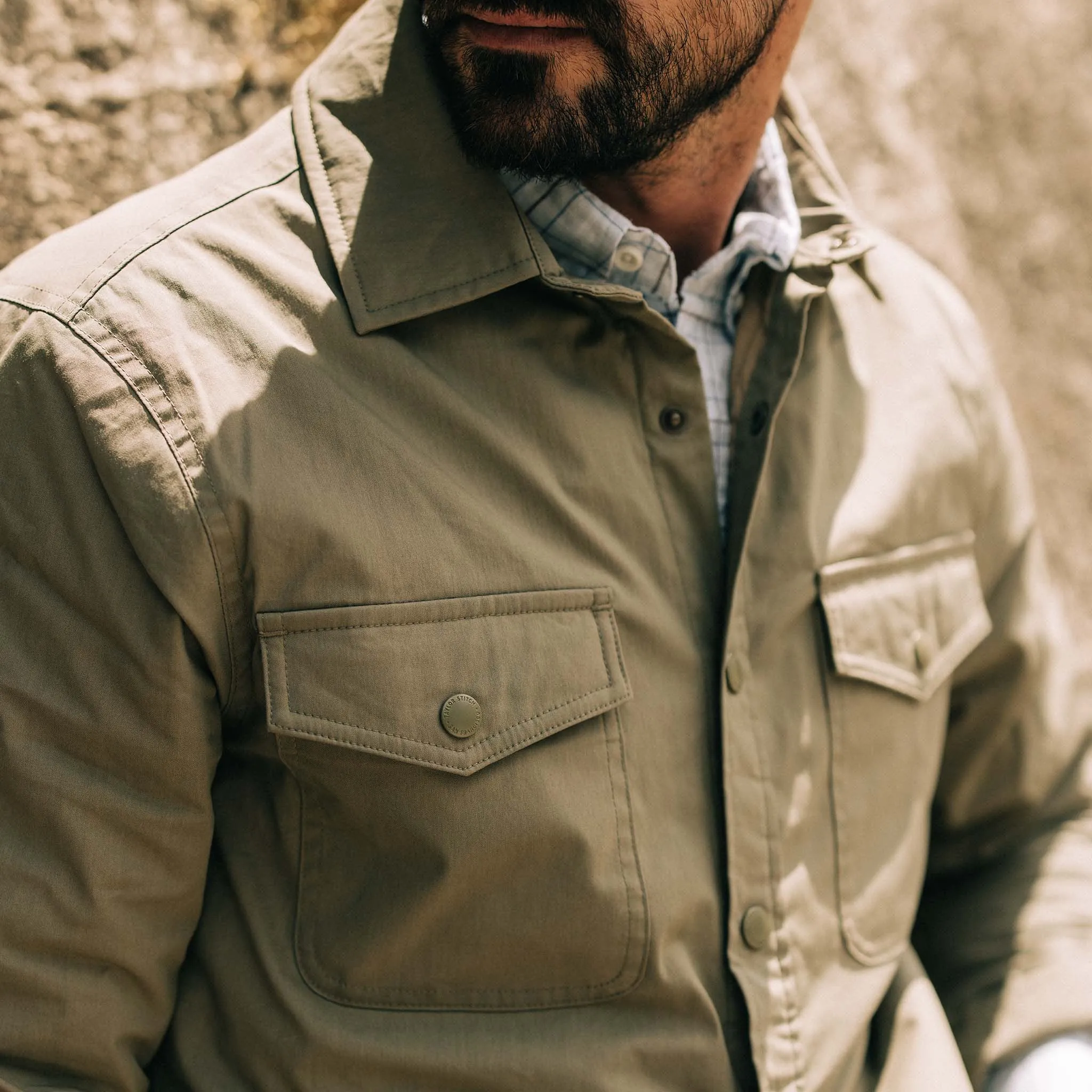 The Lined Maritime Shirt Jacket in Olive