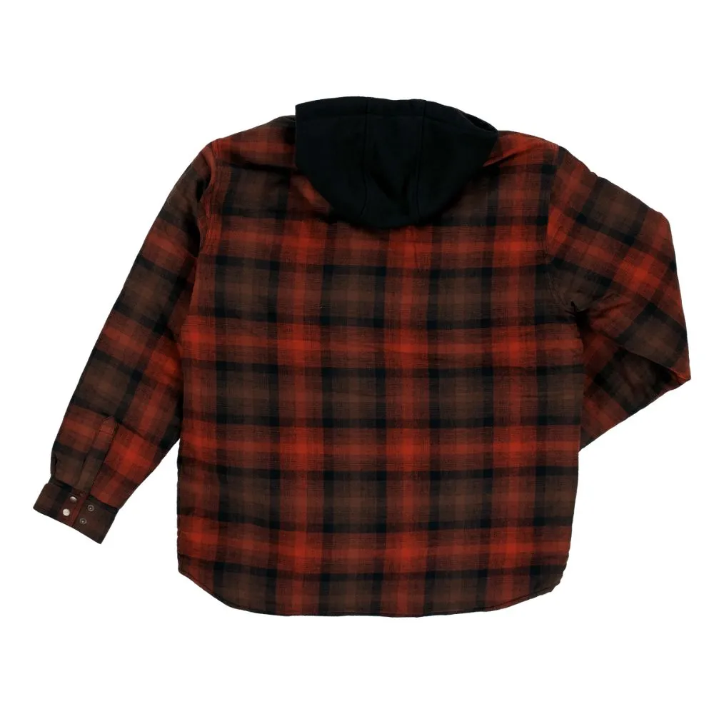 Tough Duck Men's Flannel Hooded Shirt Jacket - Red WS06